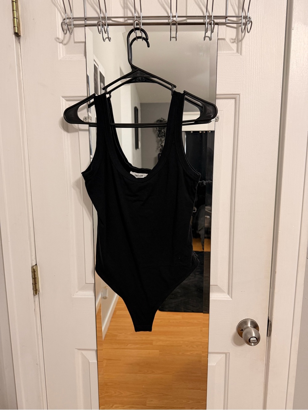 refuge Black Scoop Neck Bodysuit